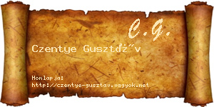 Czentye Gusztáv névjegykártya